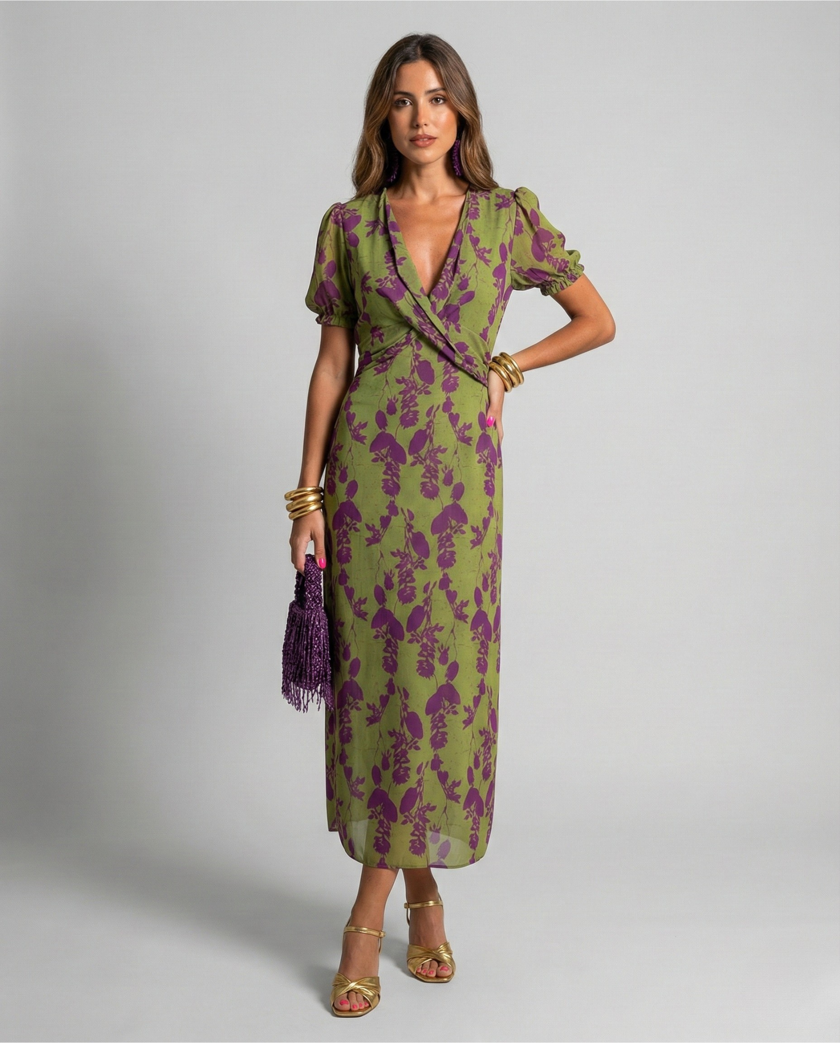 Midi Jurk Met Bloemenprint | Navando