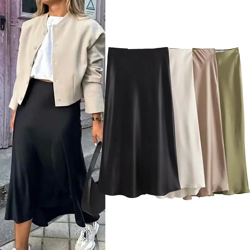Midi Rok Met Hoge Taille | Navando