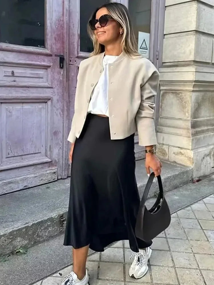 Midi Rok Met Hoge Taille | Navando