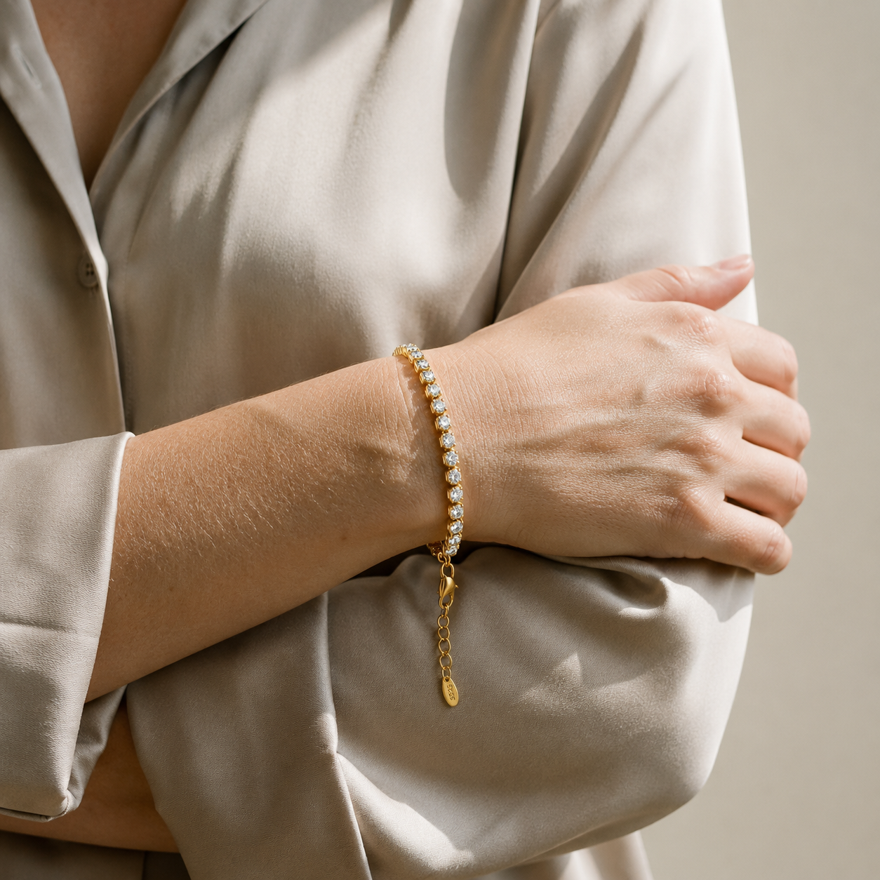 Minimalistische Armband Met Steentjes Dames | Navando