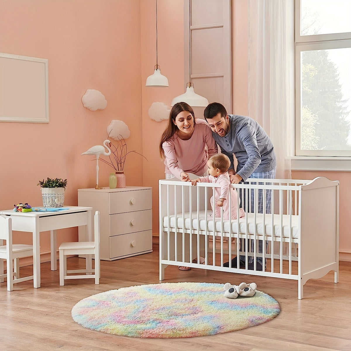 Mirte | Rond Vloerkleed Met Speels Patroon