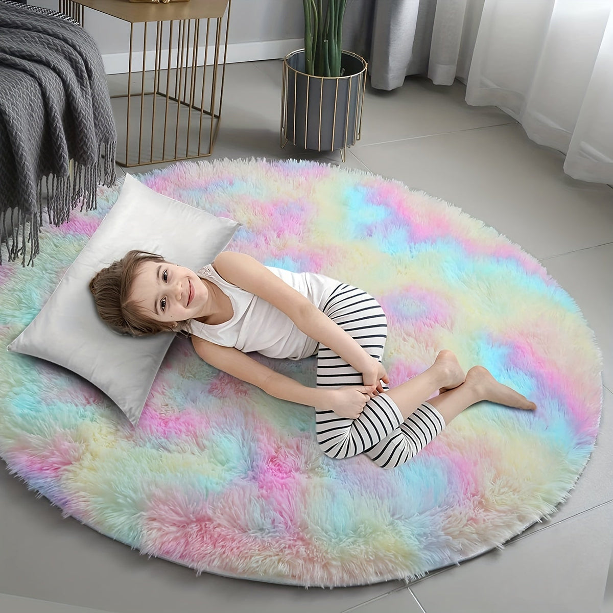 Mirte | Rond Vloerkleed Met Speels Patroon