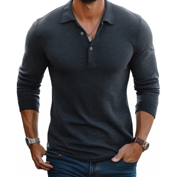 Modern Poloshirt Lange Mouw Voor Heren | Navando