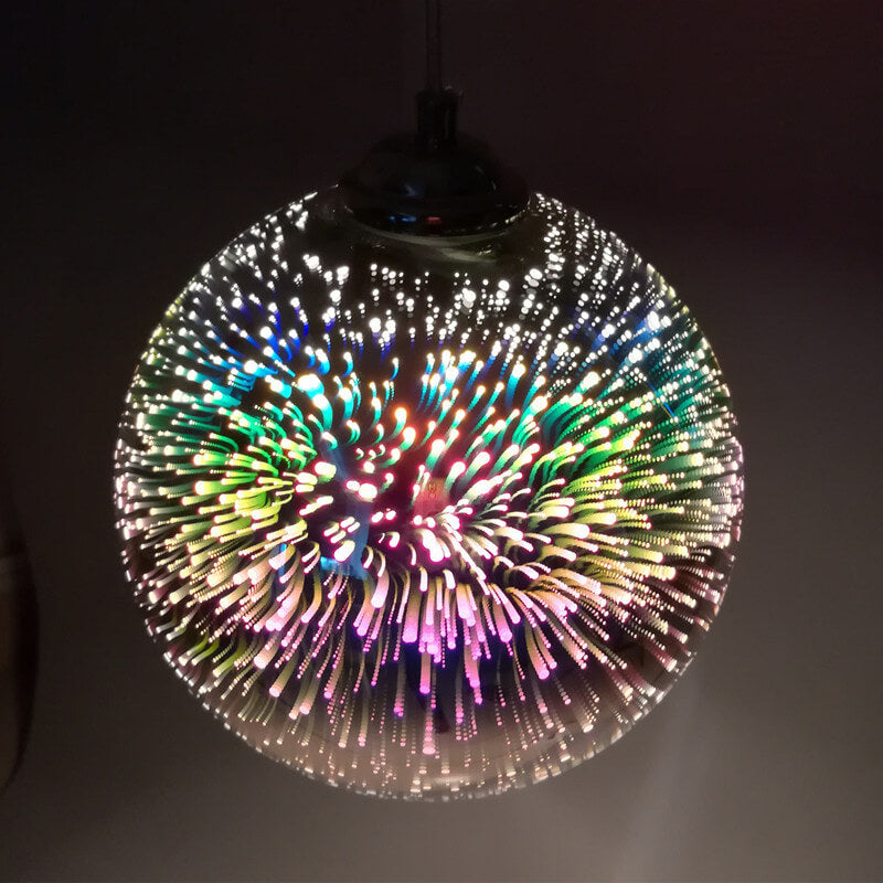 Moderne hanglamp | 3D vuurwerkglas met kleurrijk effect 13