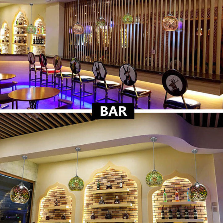 Moderne hanglamp | 3D vuurwerkglas met kleurrijk effect 6