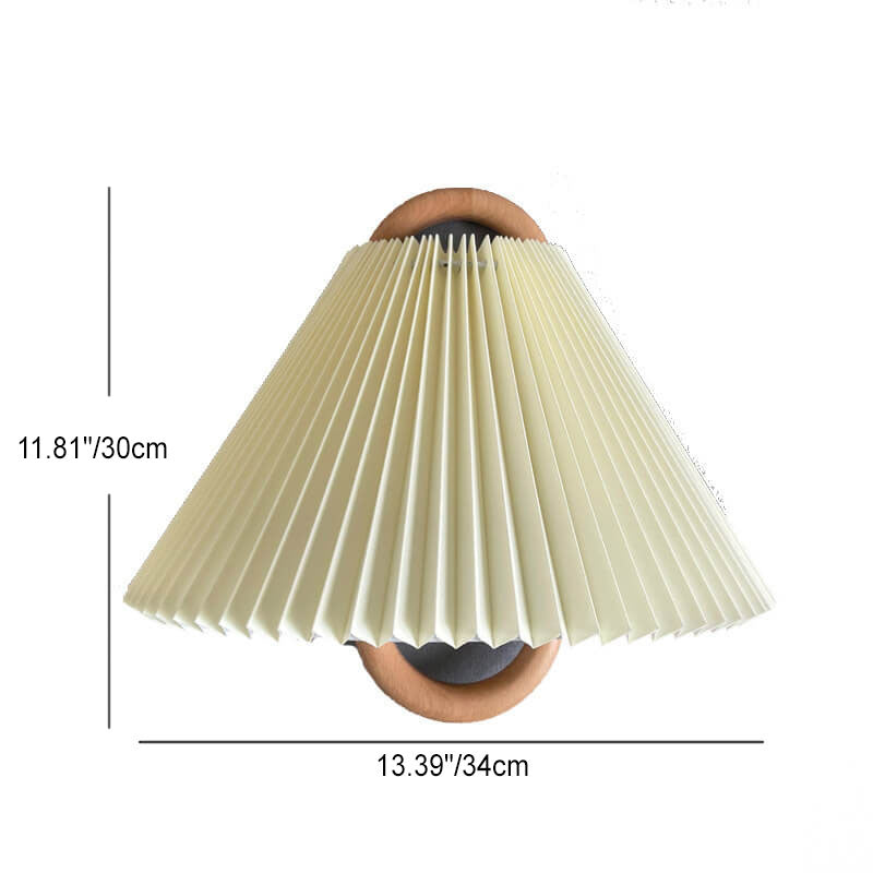 Moderne wandlamp | Massief houten armatuur met stoffen lampenkap 3