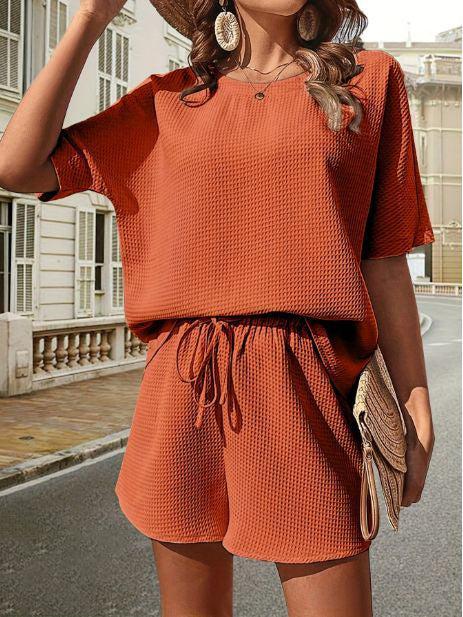Luna - Comfortabele Tweedelige Set met Korte Mouwen Top en Short voor Dames