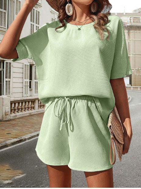Luna - Comfortabele Tweedelige Set met Korte Mouwen Top en Short voor Dames