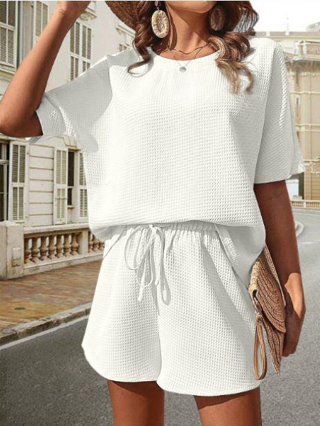 Luna - Comfortabele Tweedelige Set met Korte Mouwen Top en Short voor Dames
