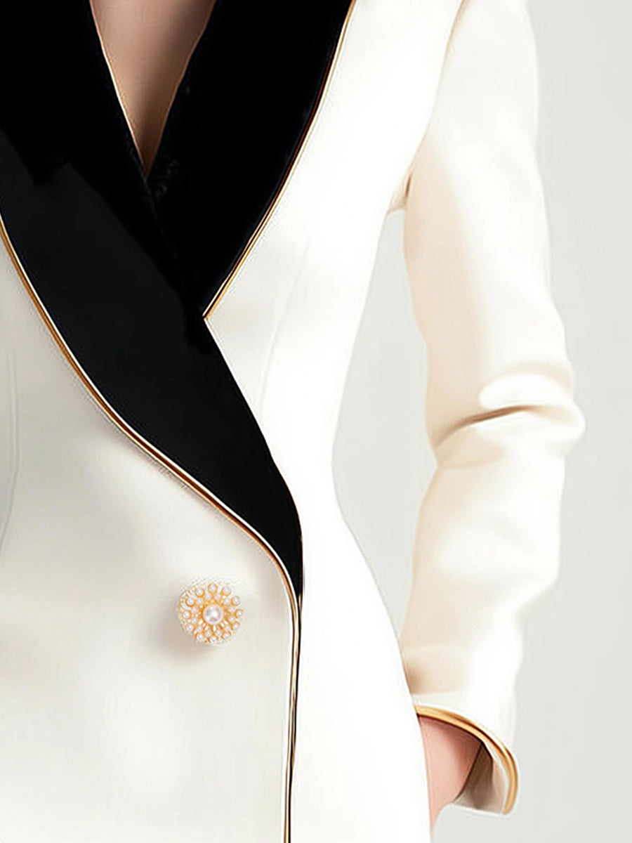 Mooyius | Asymmetrische blazer met zwarte accenten 3