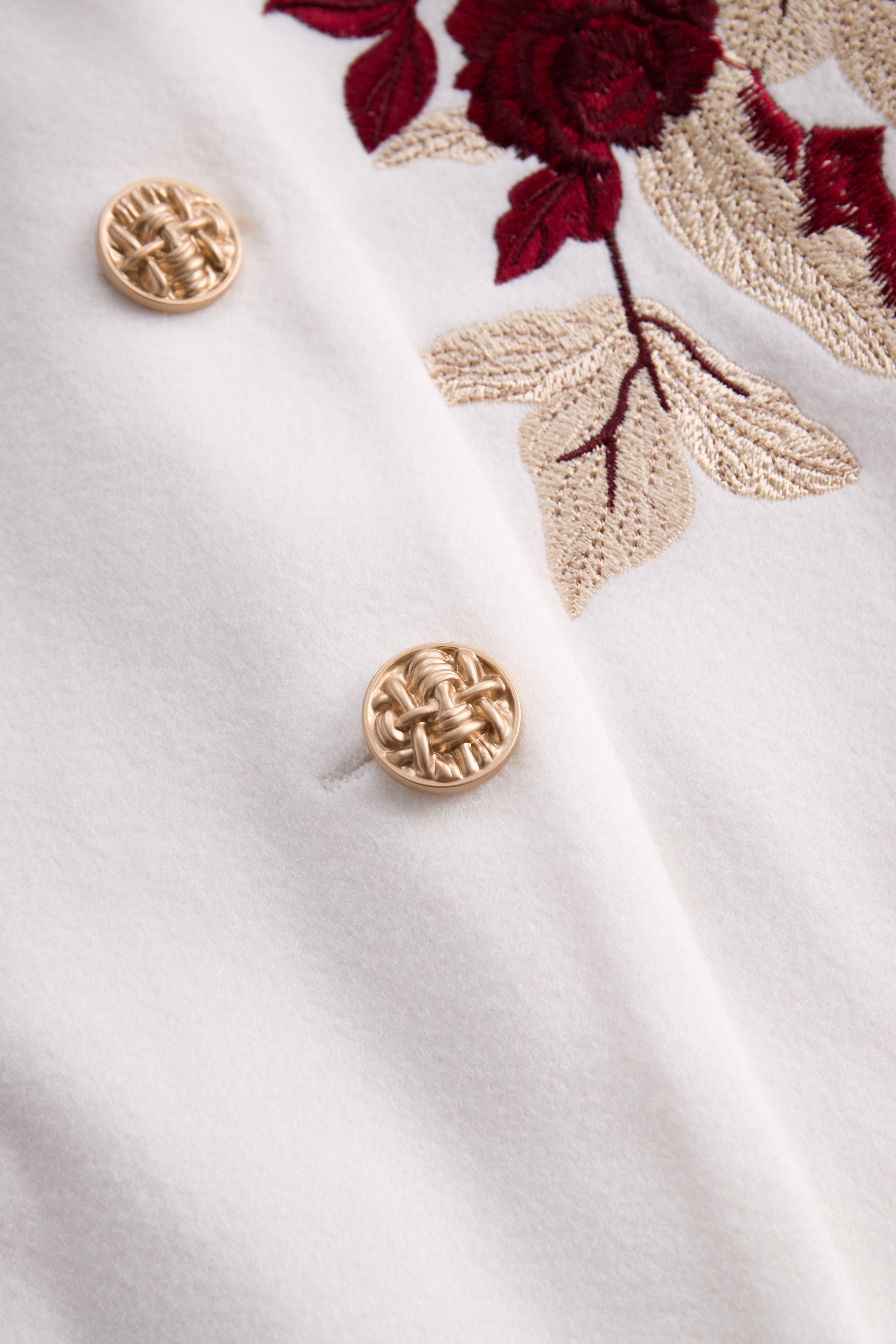 Mooyius | Witte blazer met rozenborduursel 7