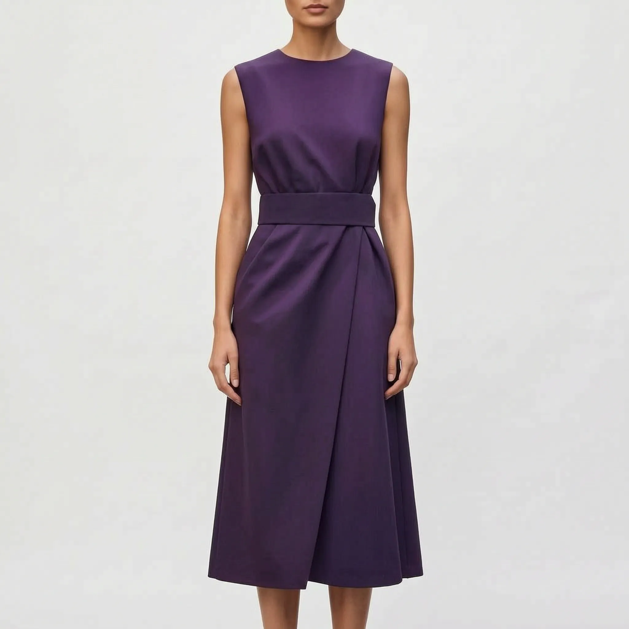 Mouwloze Gedrapeerde Elegante Damesjurk | Navando