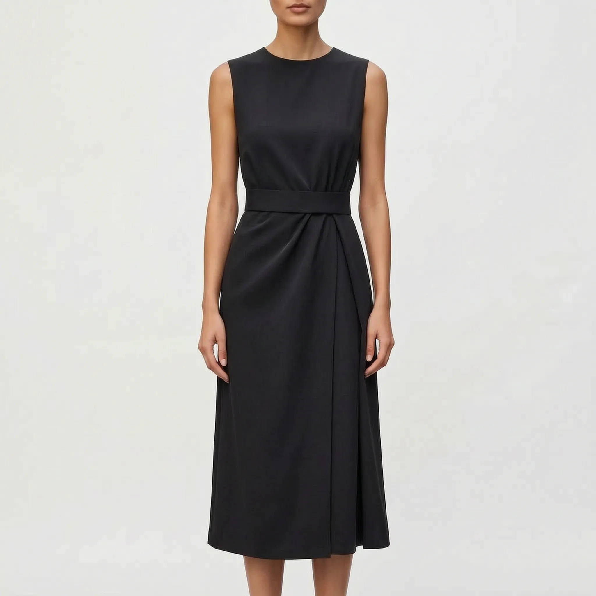 Mouwloze Gedrapeerde Elegante Damesjurk | Navando