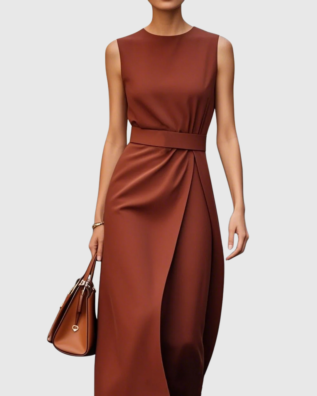 Mouwloze Gedrapeerde Elegante Damesjurk | Navando