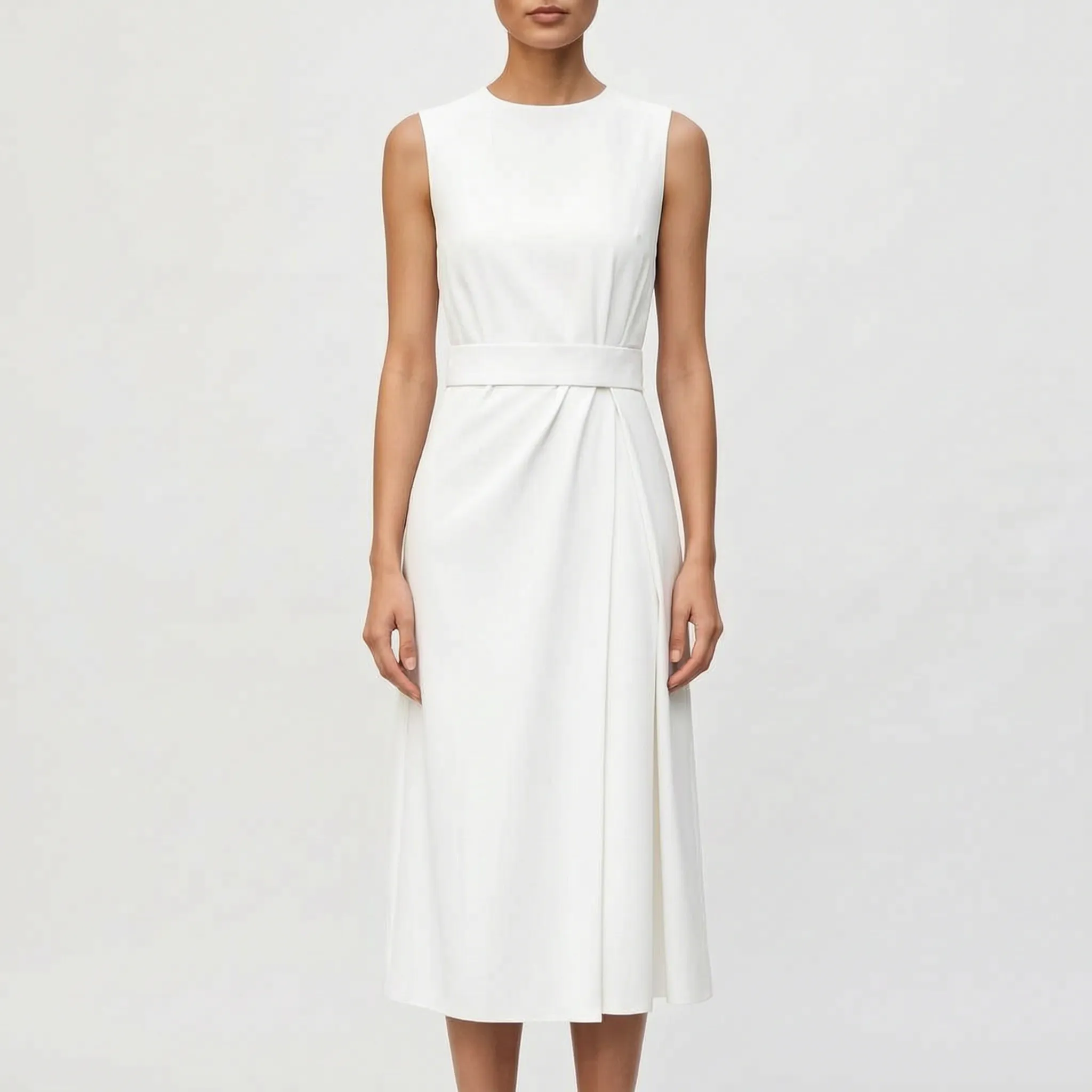 Mouwloze Gedrapeerde Elegante Damesjurk | Navando