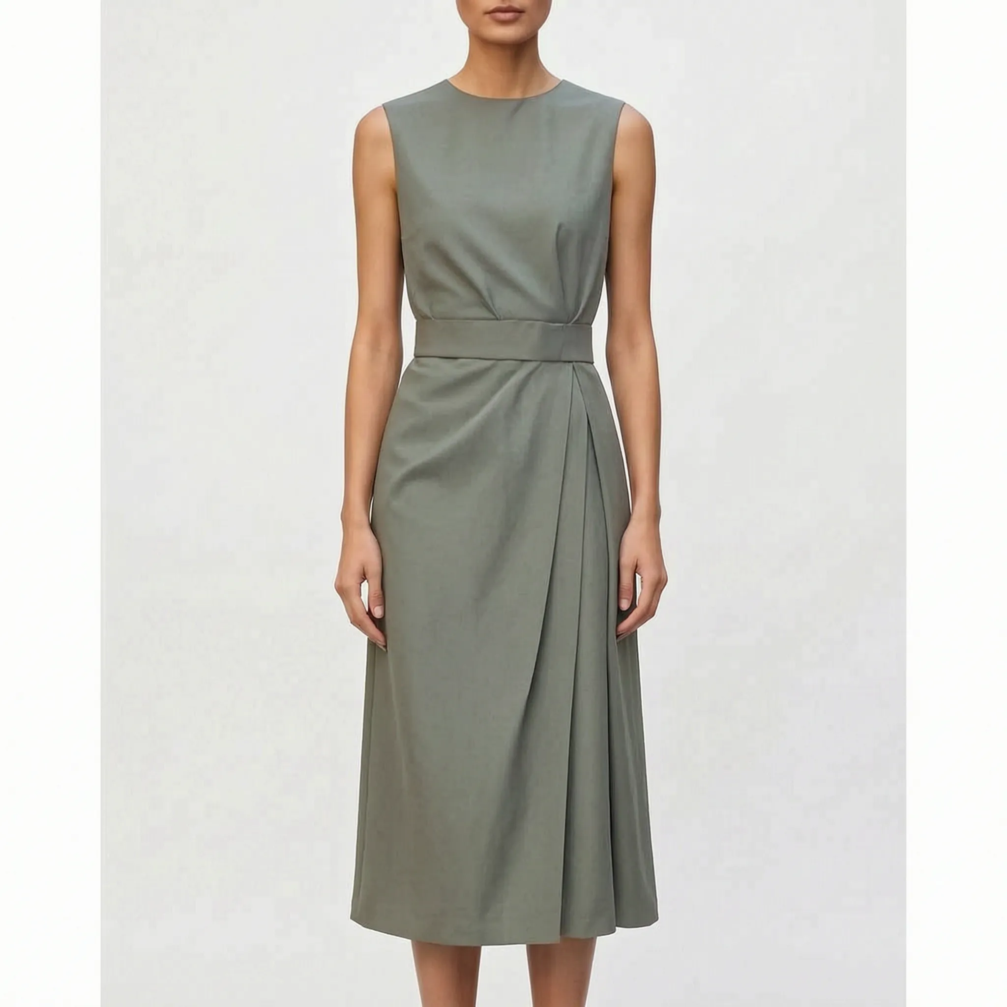 Mouwloze Gedrapeerde Elegante Damesjurk | Navando