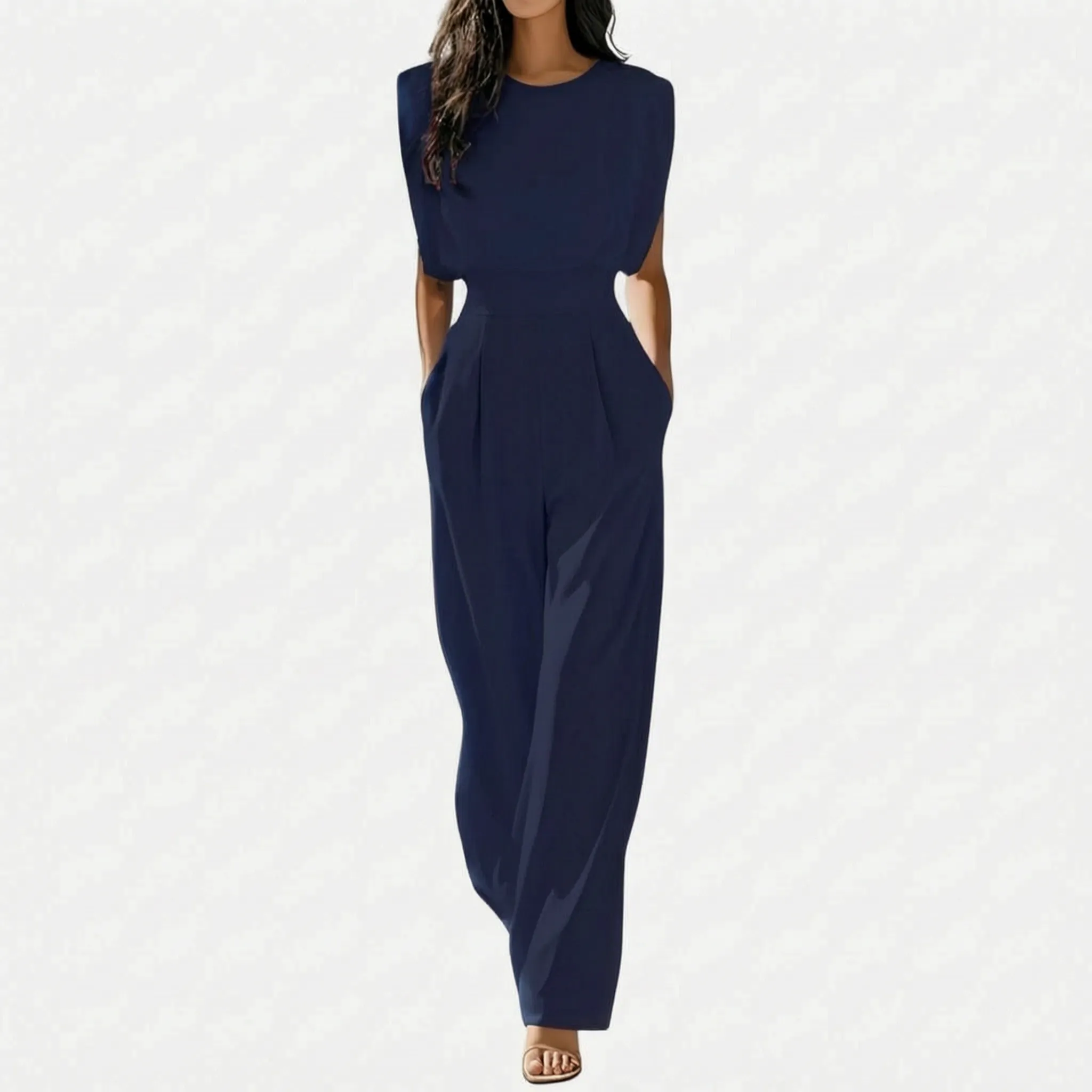 Mouwloze Jumpsuit Met Wijde Pijpen | Navando