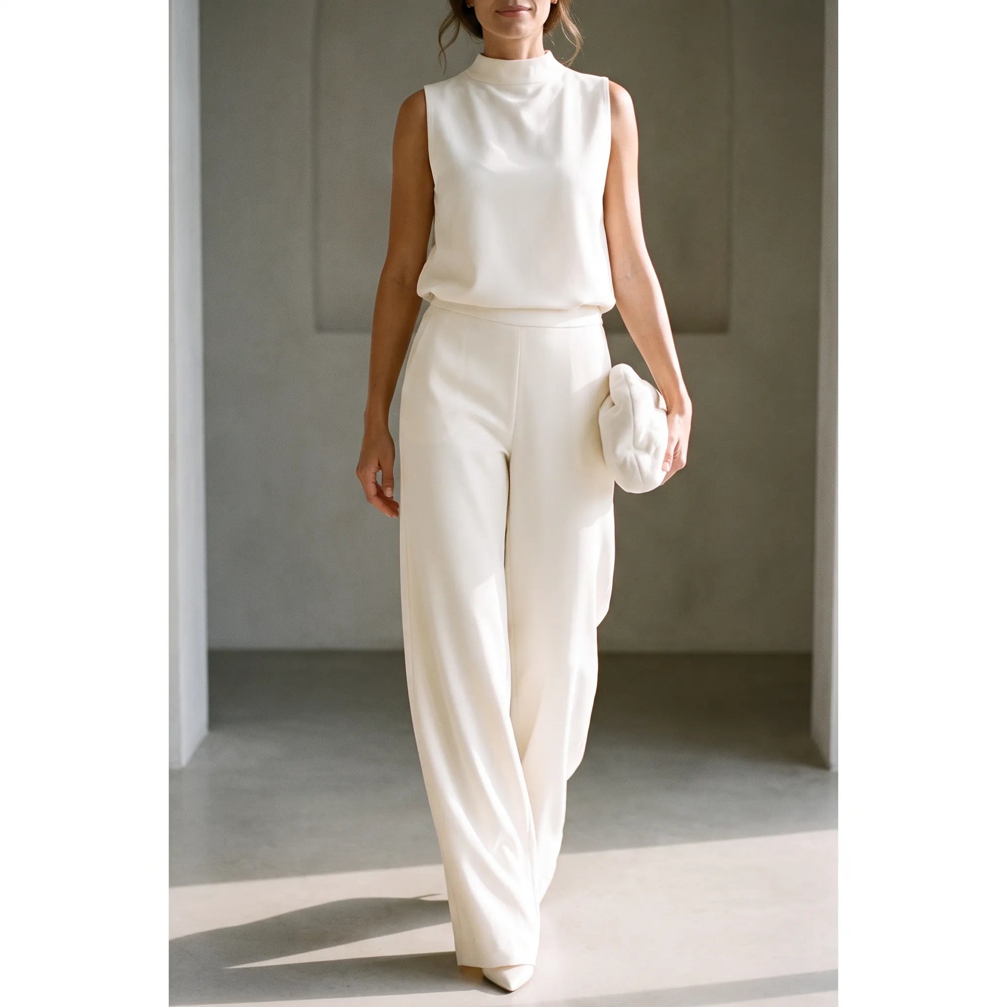 Mouwloze Jumpsuit Met Wijde Pijpen | Navando
