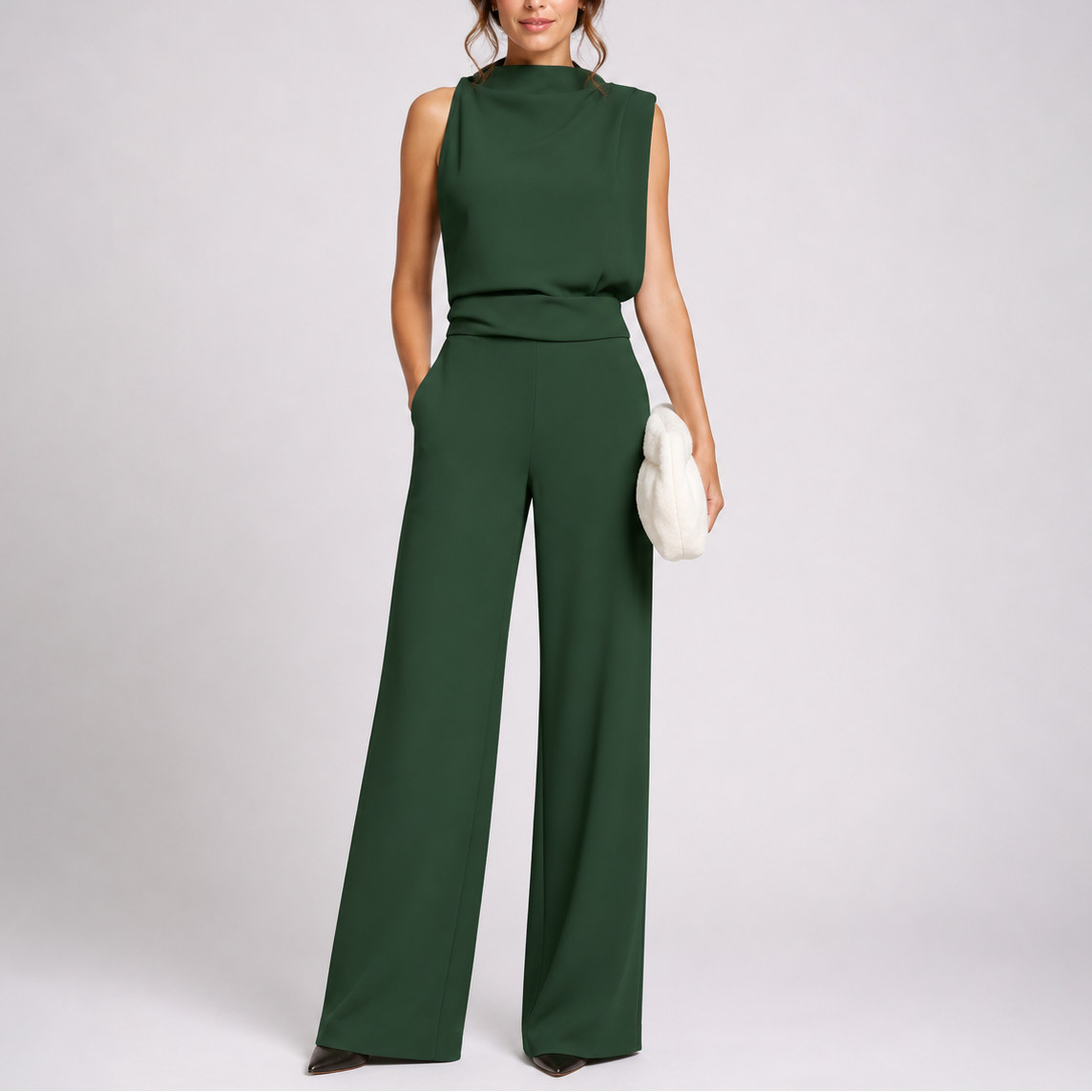 Mouwloze Jumpsuit Met Wijde Pijpen | Navando