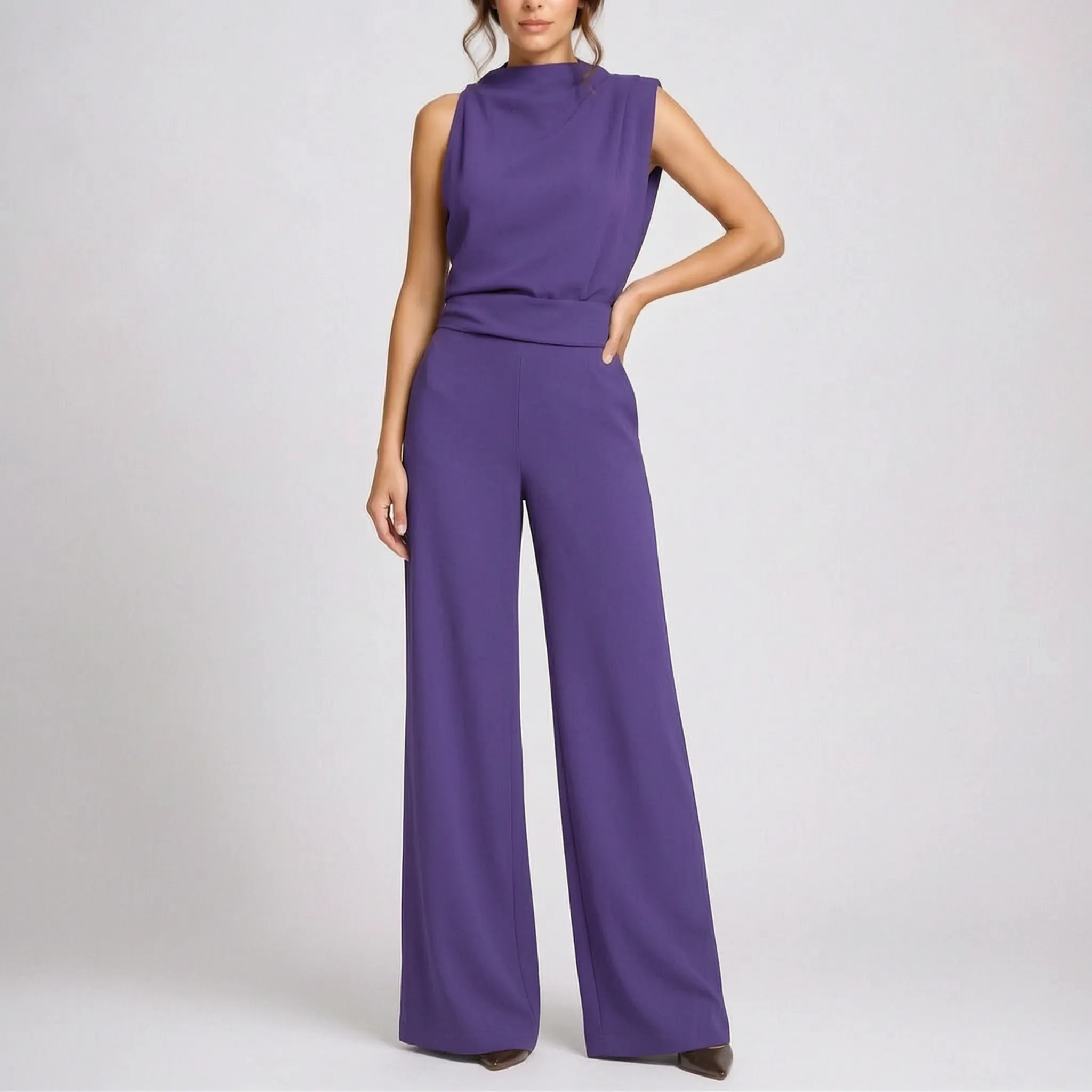 Mouwloze Jumpsuit Met Wijde Pijpen | Navando