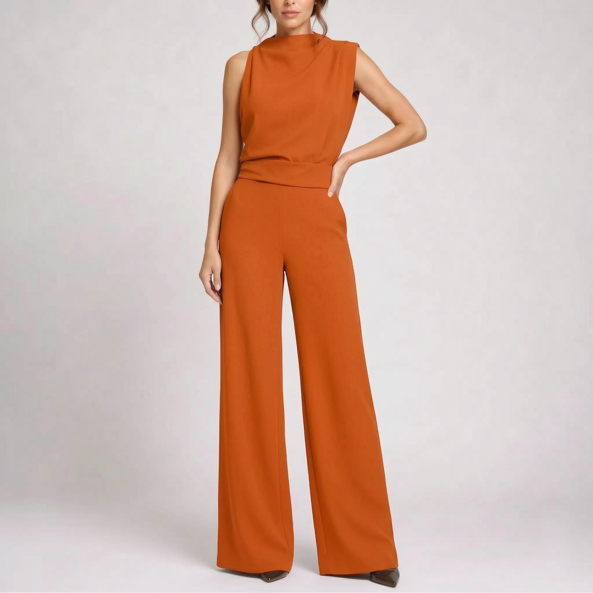 Mouwloze Jumpsuit Met Wijde Pijpen | Navando