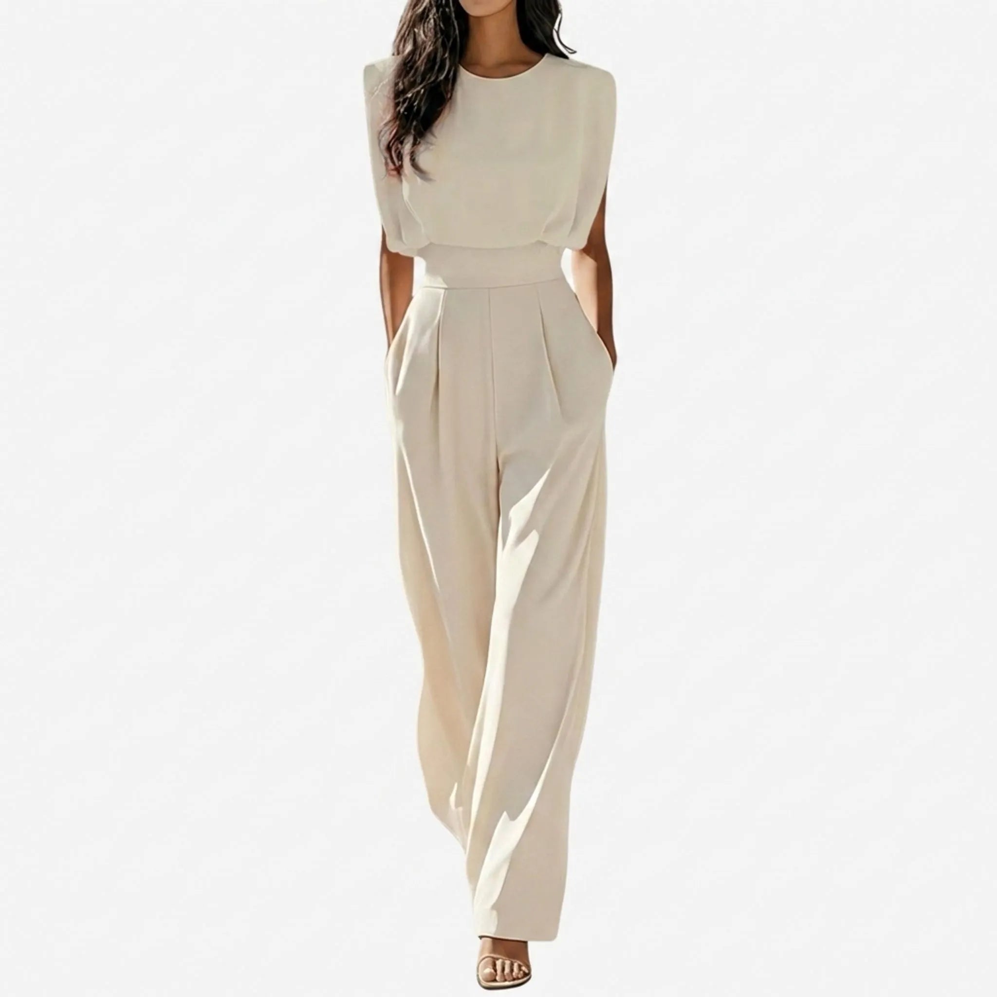 Mouwloze Jumpsuit Met Wijde Pijpen | Navando