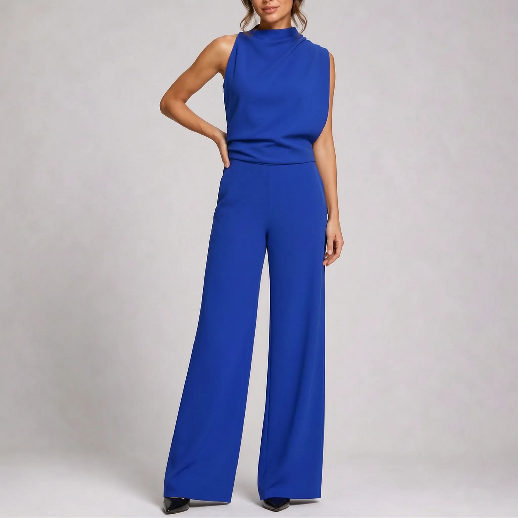 Mouwloze Jumpsuit Met Wijde Pijpen | Navando