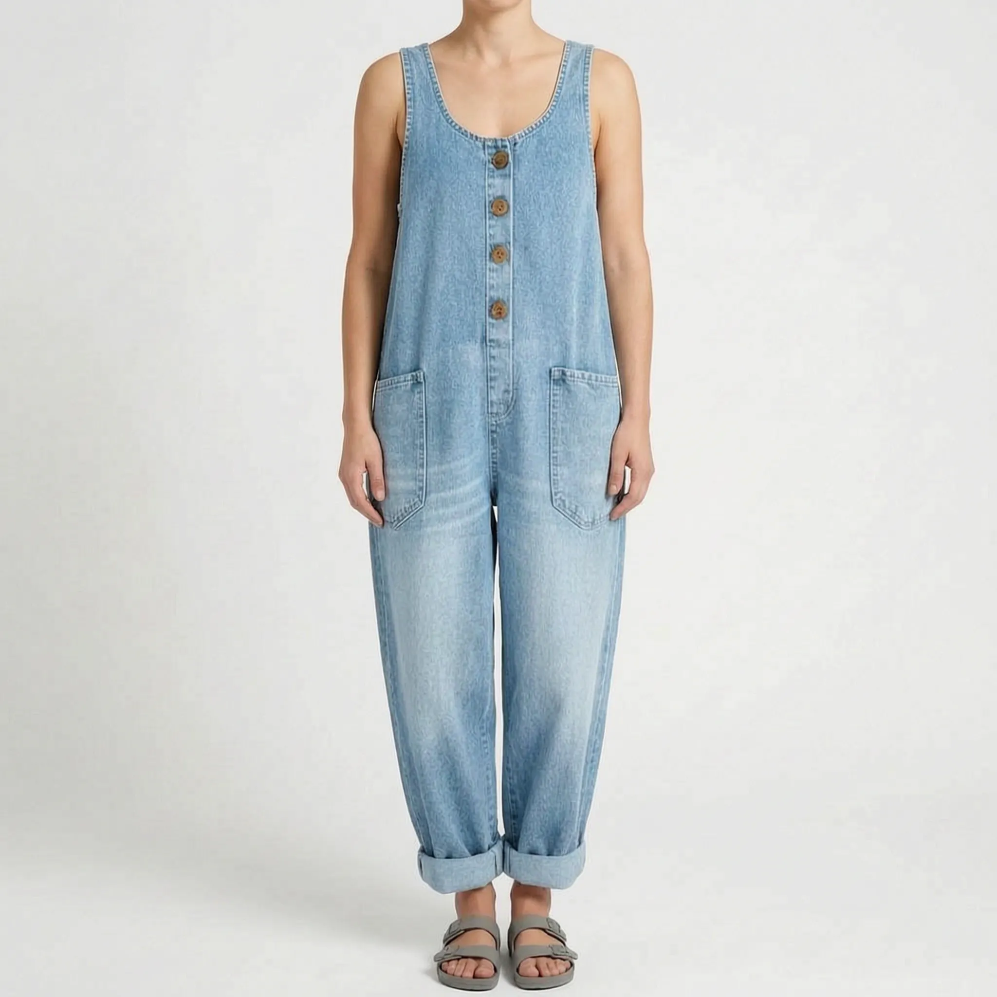 Mouwloze Loose-Fit Jumpsuit | Navando