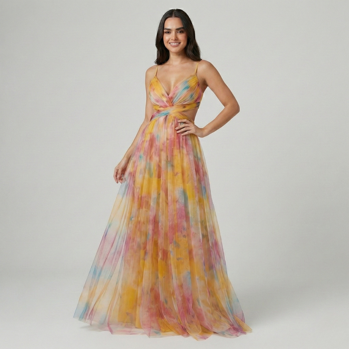 Mouwloze Maxi-Jurk Met Bloemenprint | Navando