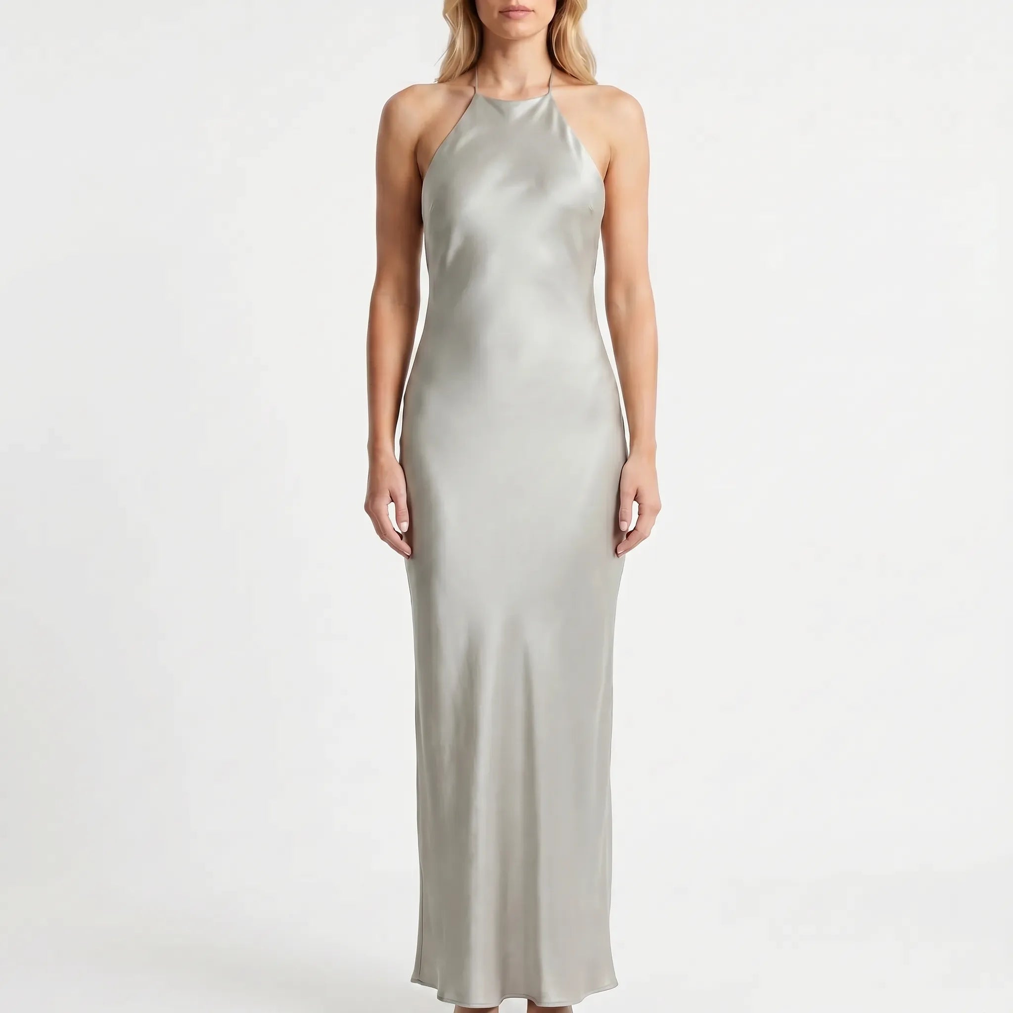 Mouwloze Maxi-Jurk Met Halter | Navando