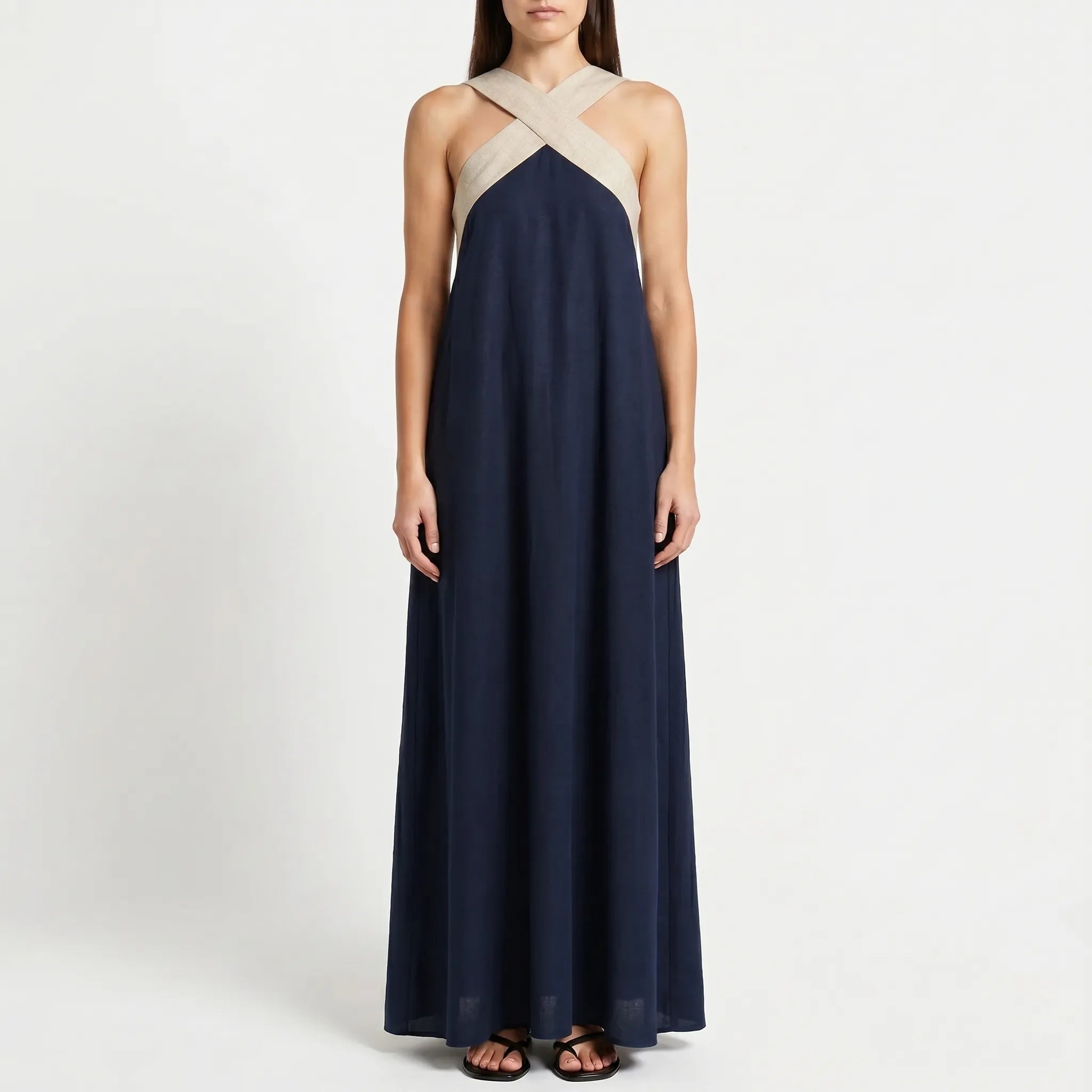 Mouwloze Maxi-Jurk Met Halternek | Navando