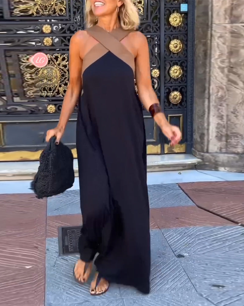 Mouwloze Maxi-Jurk Met Halternek | Navando
