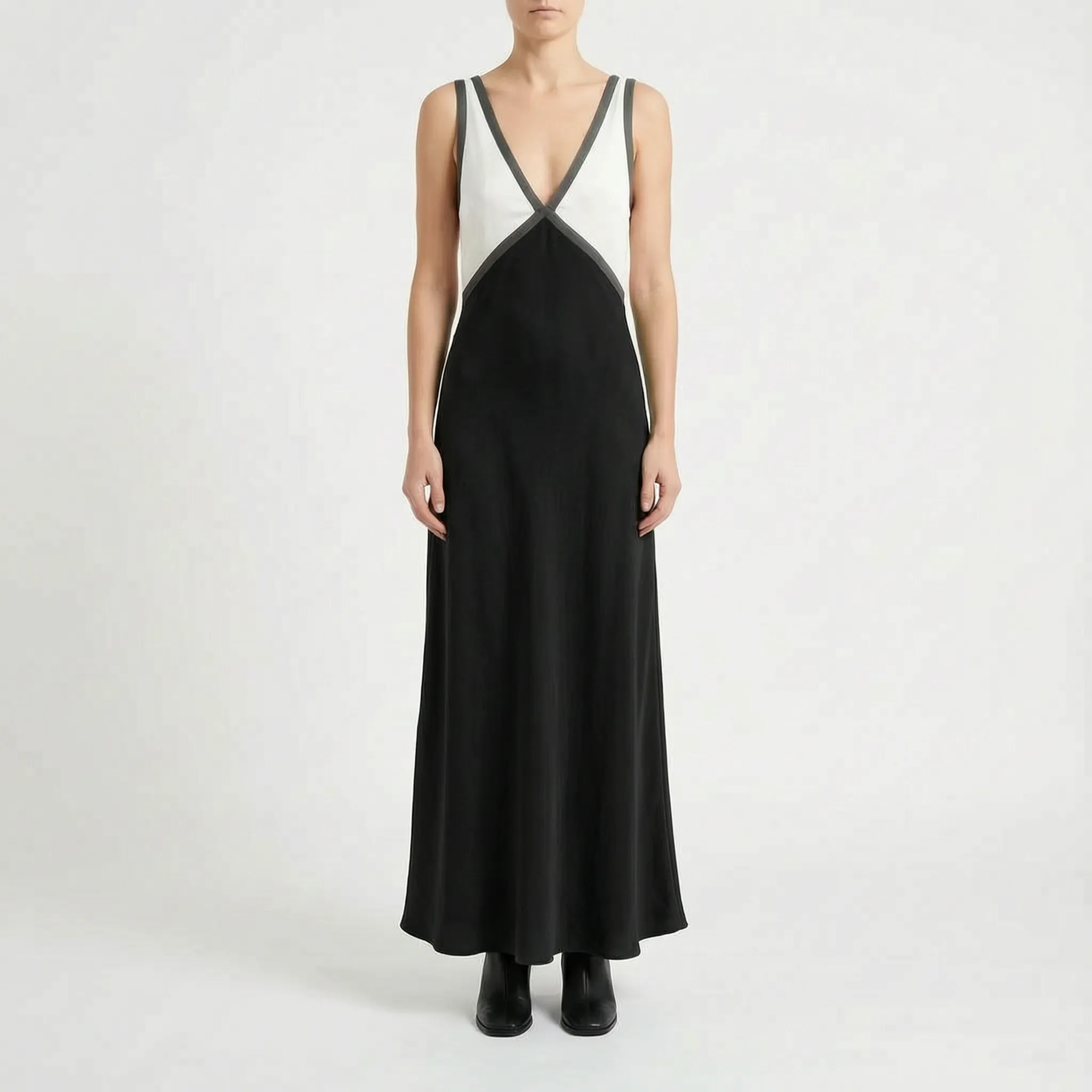 Mouwloze Maxi-Jurk Met Kleurblokken | Navando