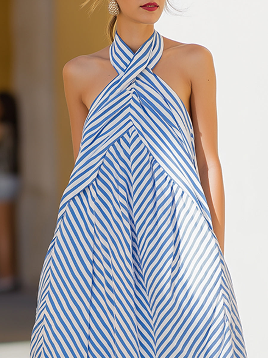 Mouwloze Maxi-Jurk Met Strepen | Navando