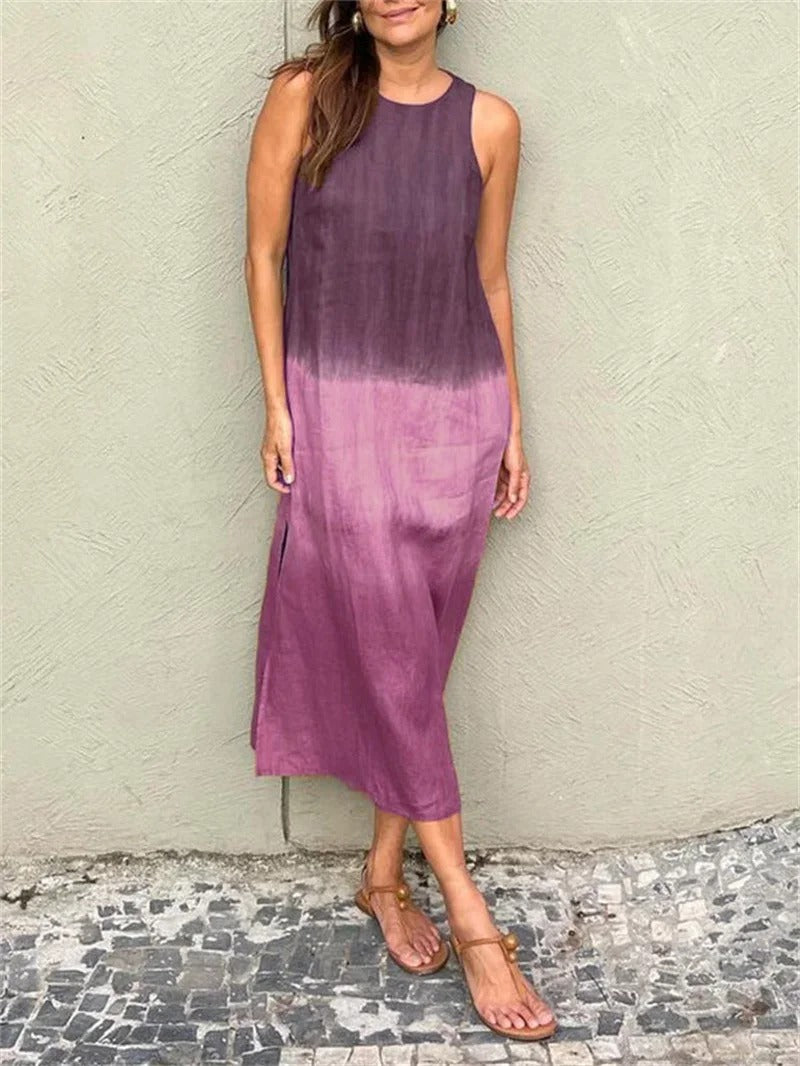 Mouwloze Midi-Jurk Met Kleurverloop | Navando