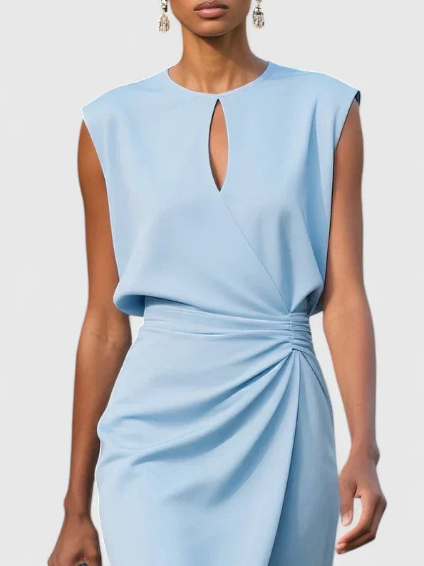 Mouwloze Overslagjurk Met Geplooide Taille | Navando