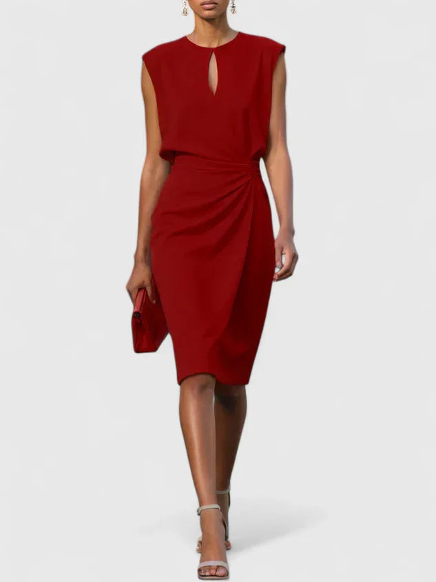 Mouwloze Overslagjurk Met Geplooide Taille | Navando