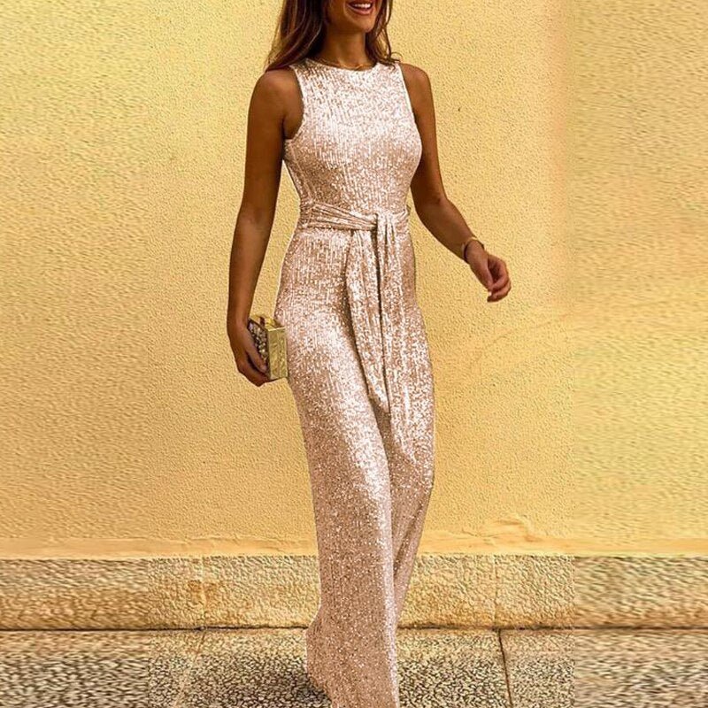 Mouwloze Pailletten Jumpsuit | Navando