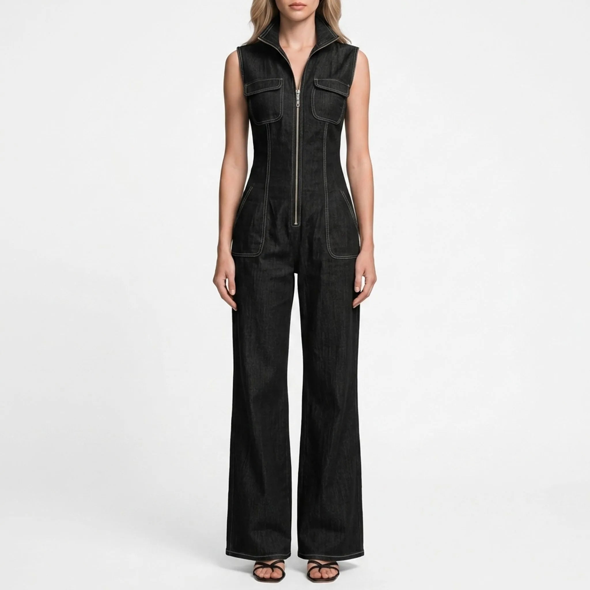 Mouwloze Utility Jumpsuit | Navando