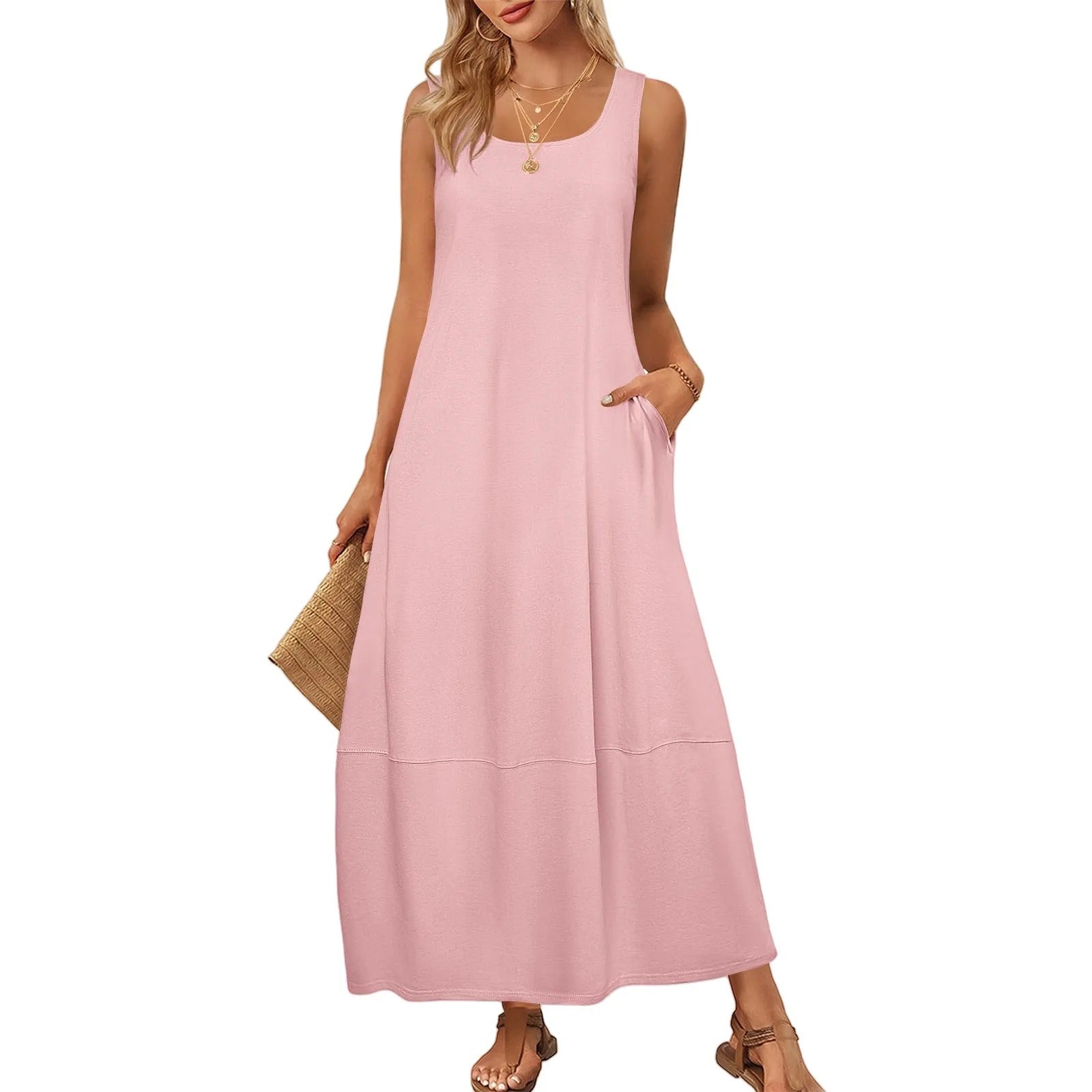 Ärmelloses Sommerkleid mit Taschen | Navando