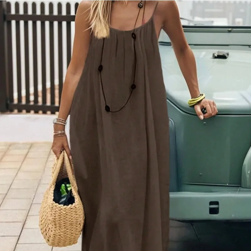 Mouwloze Zomerse Maxi-Jurk | Navando