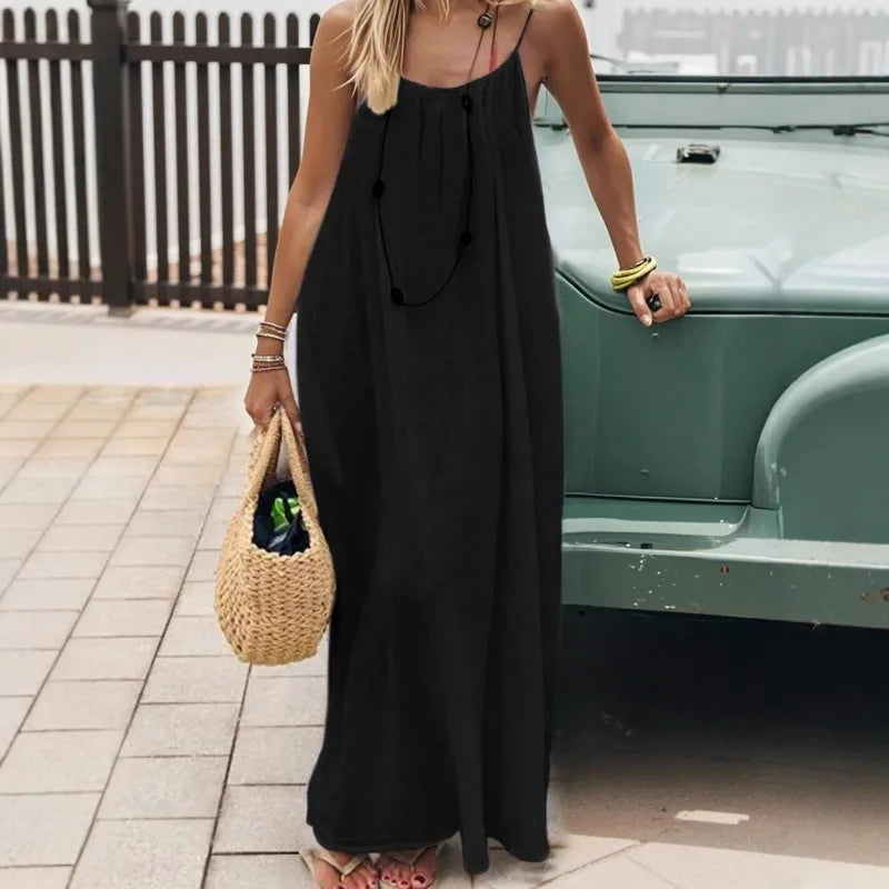 Mouwloze Zomerse Maxi-Jurk | Navando