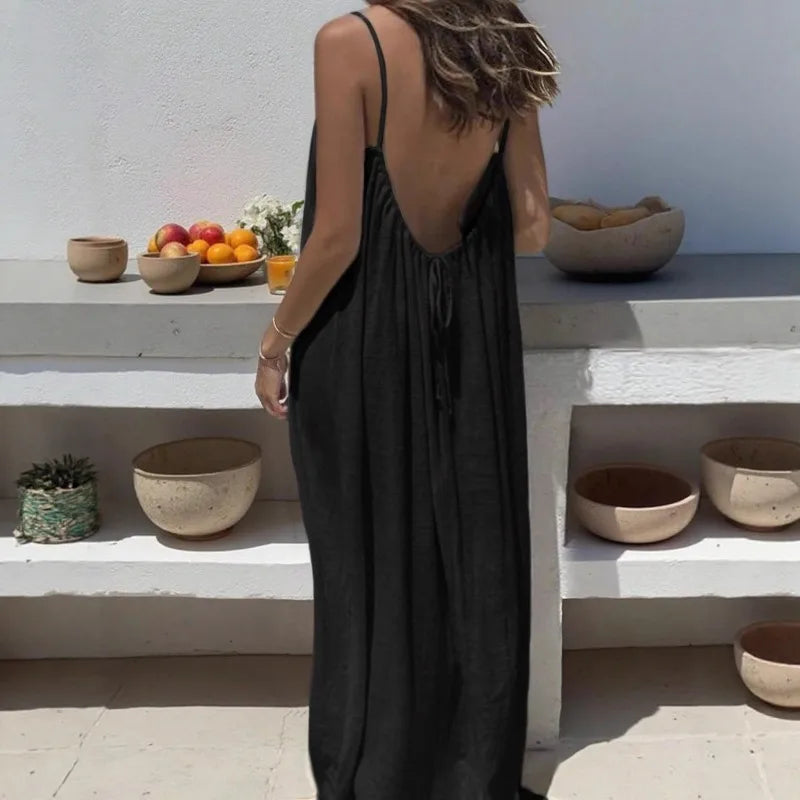 Mouwloze Zomerse Maxi-Jurk | Navando