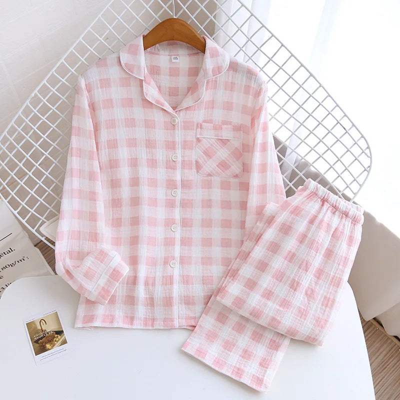 Nachtkleding set | Ademend katoen met stippenprint 17