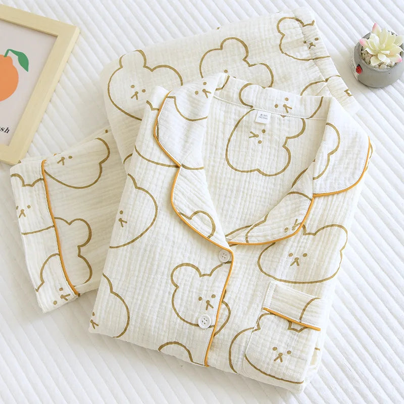 Nachtkleding set | Ademend katoen met stippenprint 9