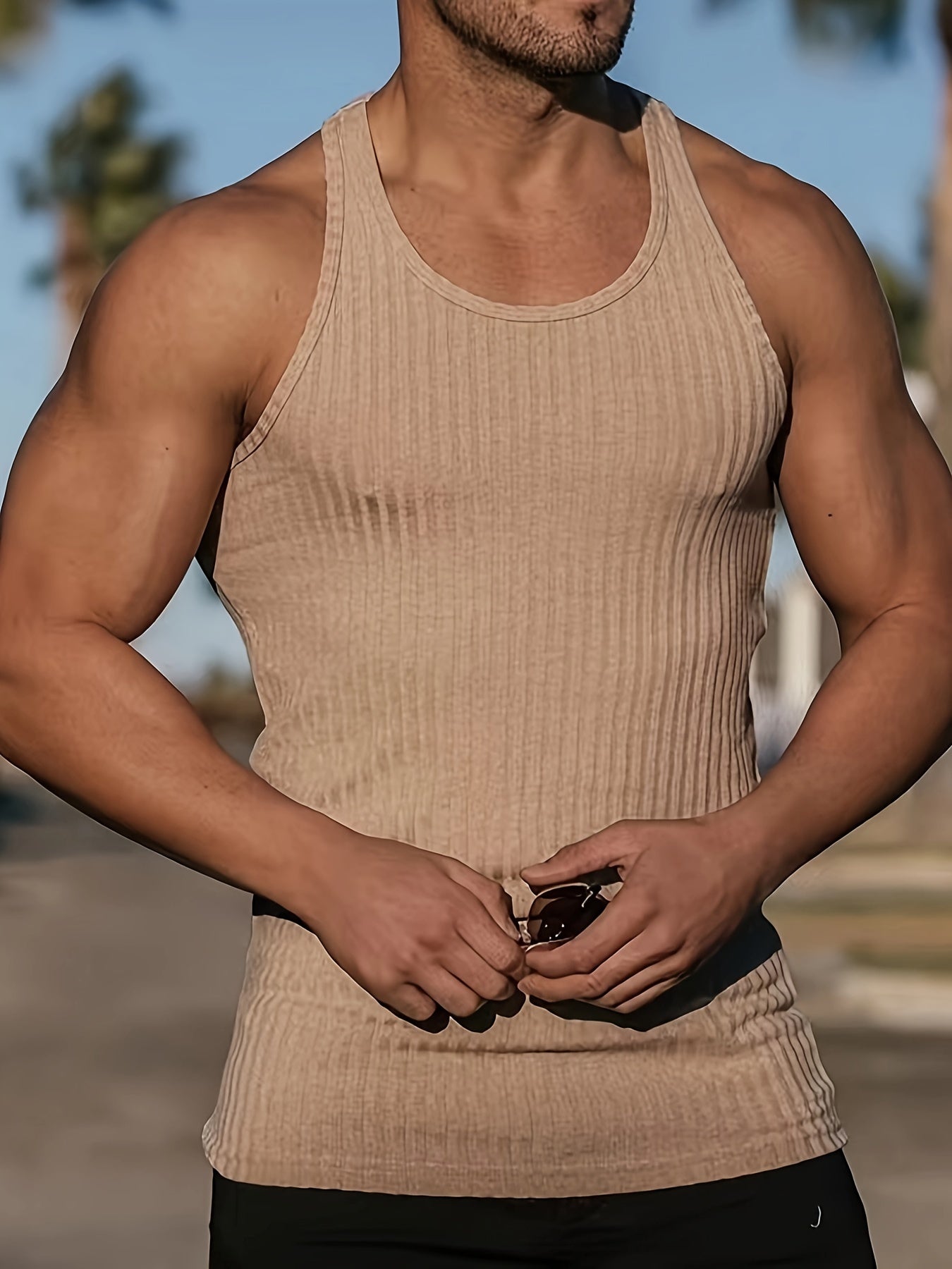 Nauwsluitende Geribbelde Tanktop | Navando