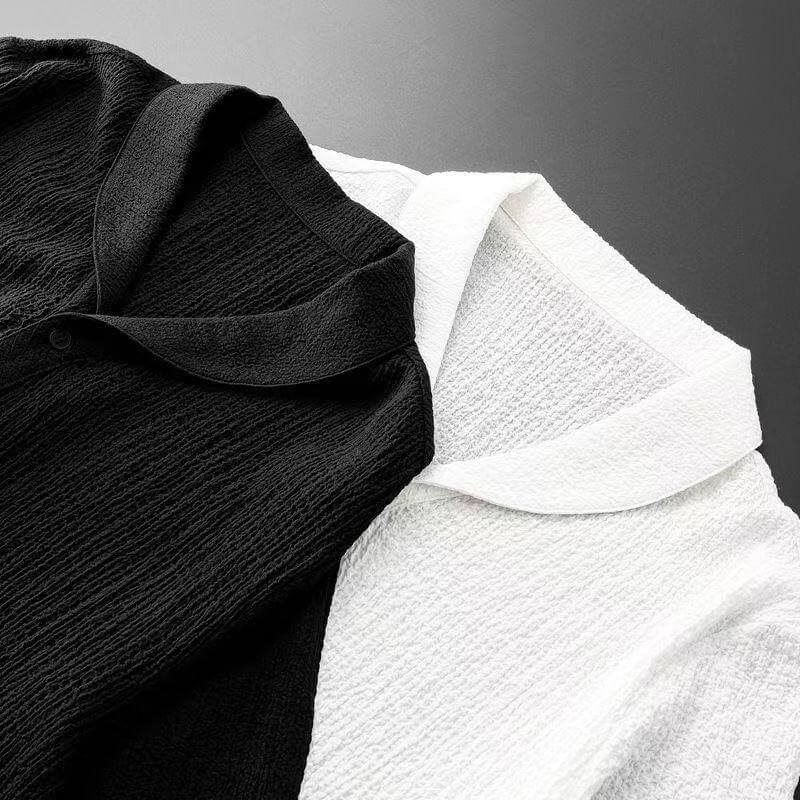 Navando | Casual Heren Set Met Sjaalkraag Top