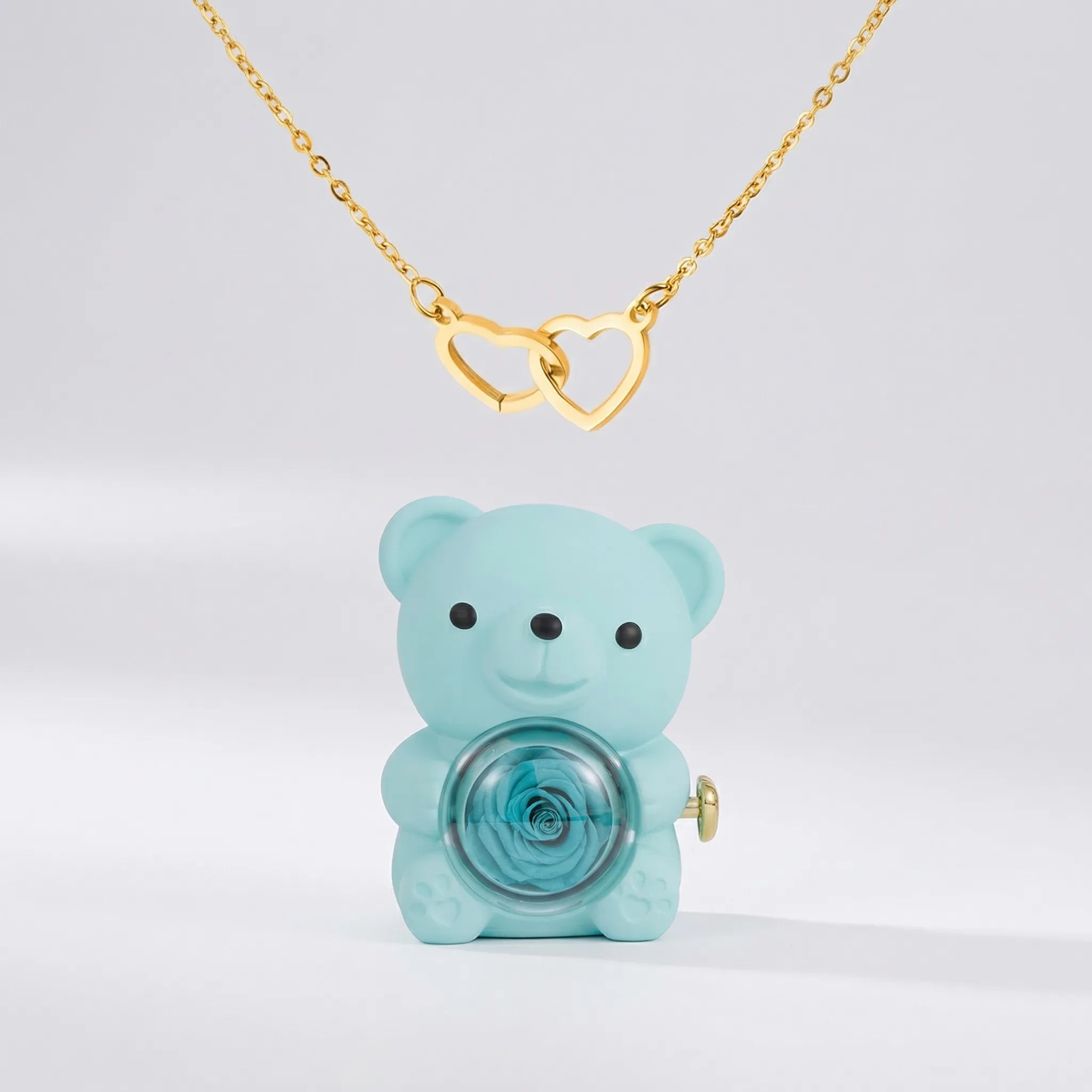 Navando | Decoratieve Beerfiguur Met Roos En Ketting