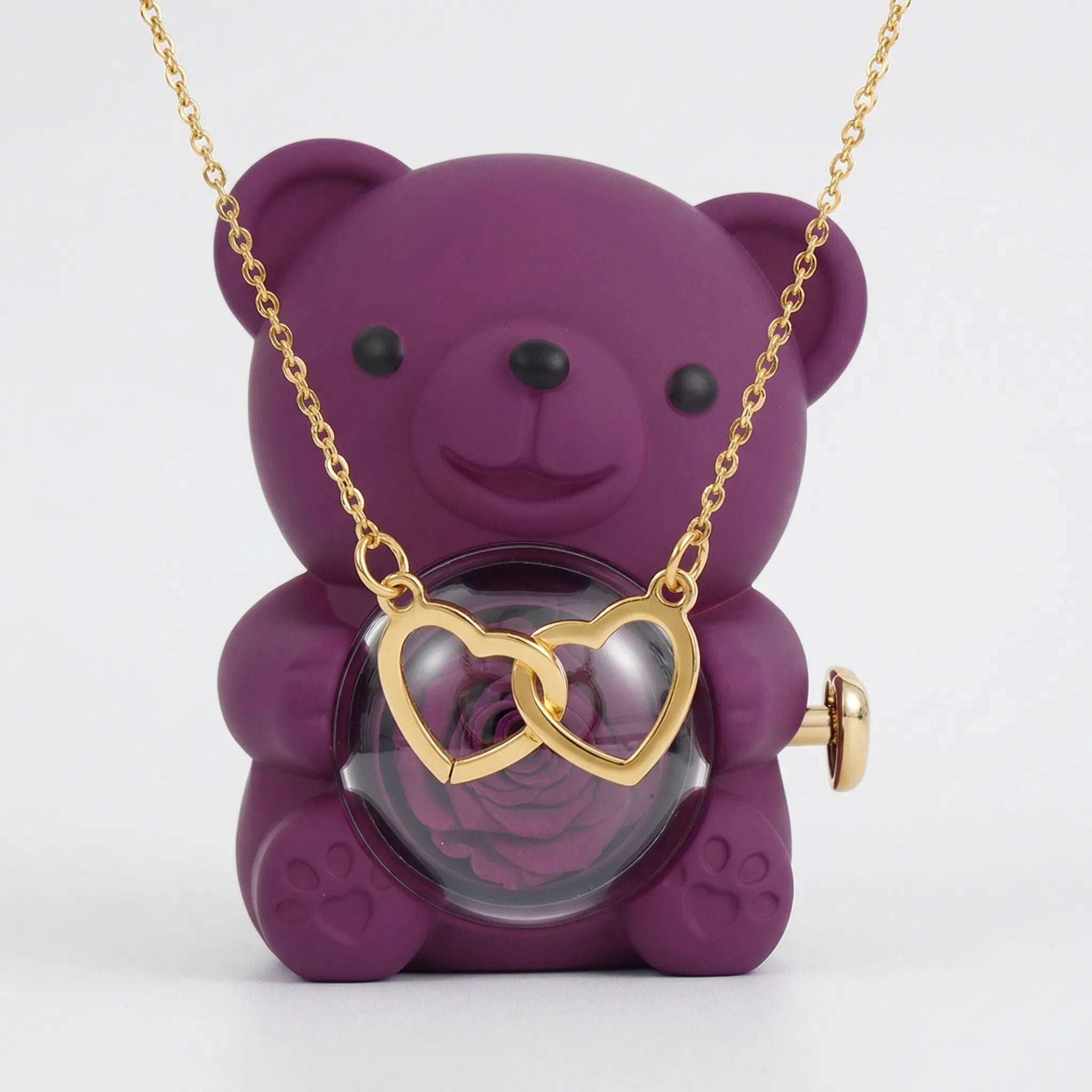 Navando | Decoratieve Beerfiguur Met Roos En Ketting