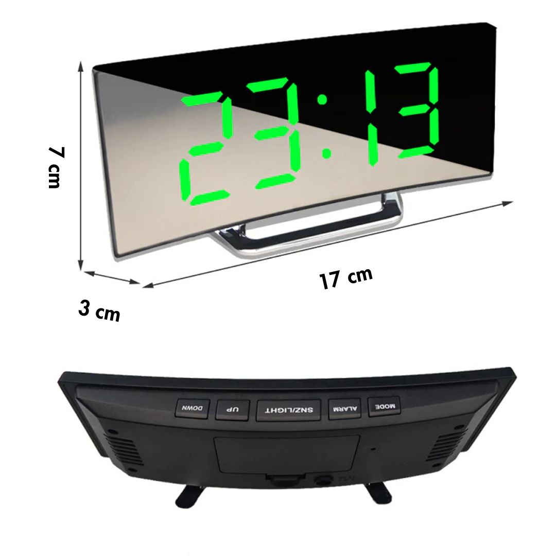 Navando | Digitale Wekker Met Gebogen LED-Display